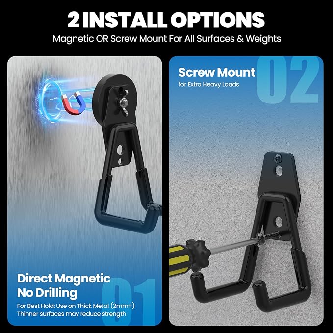 6 Pack Large Heavy Duty Magnetic Hook Extra Strong Magnetic Garage Hooks Big - Image 7