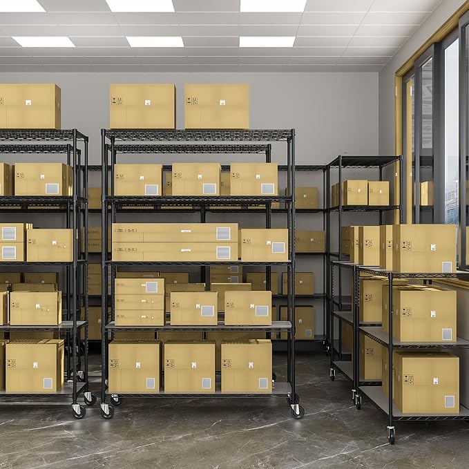 pouseayar Black 5 Tier Shelf Wire Shelving Unit, 6000lbs Capacity NSF Metal - Image 8