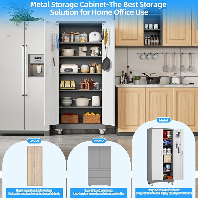 71" H×32" W×16" D Garage Storage Cabinet - Image 6