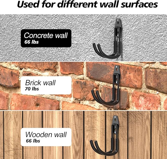 8 Pack 5.5x4.1 inch J Heavy Duty Garage Hooks, Solid Steel Wall Mount Hangers - Image 5