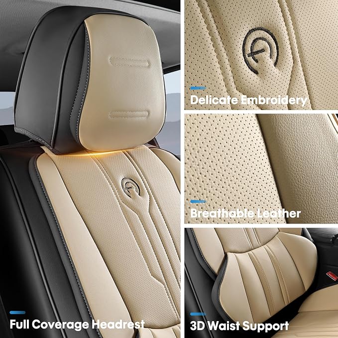AOOG Car Seat Covers Full Set, Leather Seat Covers - Image 4