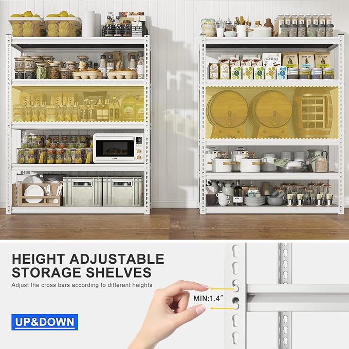 REIBII Garage Shelving 2500LBS Storage Shelves Adjustable Heavy Duty Shelving - Image 9