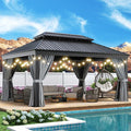Aoxun 12' X 16' Permanent Hardtop Gazebo Aluminum Gazebo by Aoxun