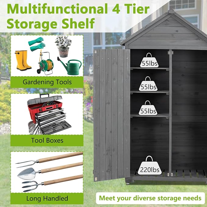 39.56"x 22.04"x 68.89" Outdoor Storage Cabinet - Image 6