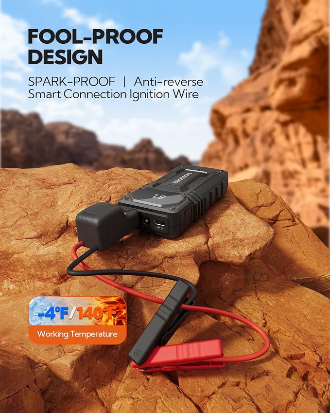 Car Battery Jump Starter, 12000mAh Battery Jump Box, 44.4Wh Vehicle Jump Booster - Image 4