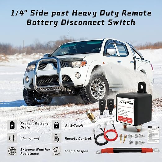 Side Post Remote Battery Disconnect Switch 12V 200A/1000A, Wireless Remote - Image 2