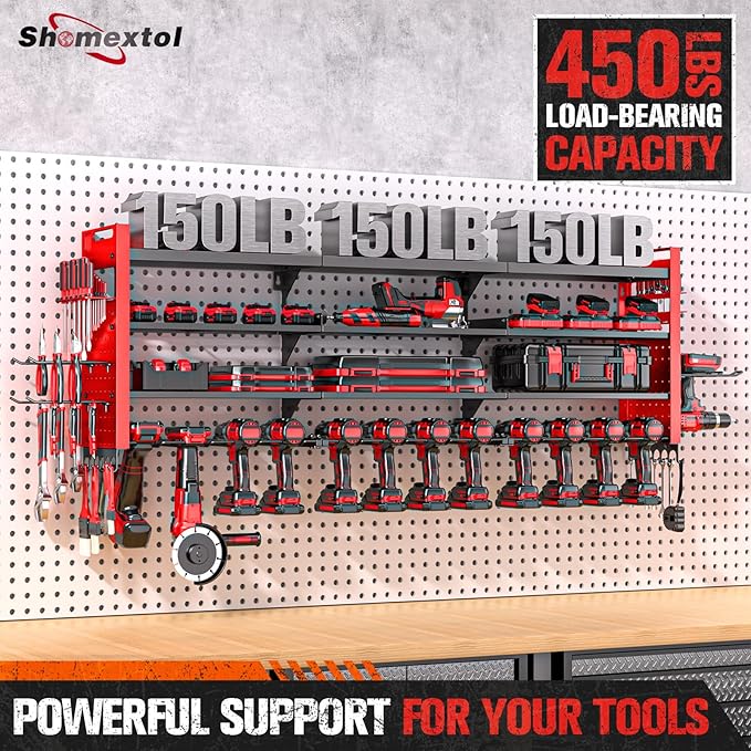 49.8" W Large Power Tool Organizer Wall Mount, Heavy Duty Tool Organizer - Image 4
