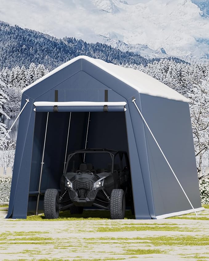 7x15FT Outdoor Storage Shed, Portable Carport - Image 11
