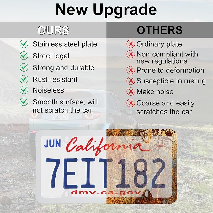 LivTee 4 Holes Stainless Steel License Plate Frames, Automotive Exterior - Image 6