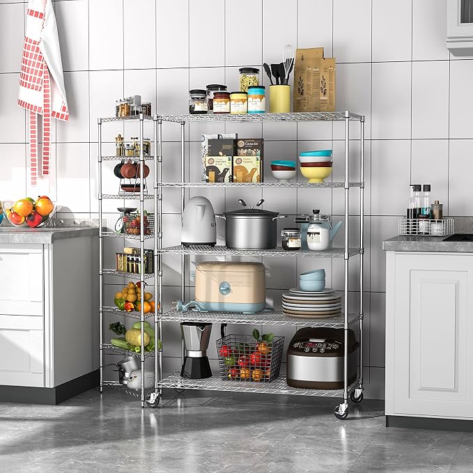 5 Tier NSF Metal Shelf Wire Shelving Unit, 6000lbs Capacity Heavy Duty - Image 7