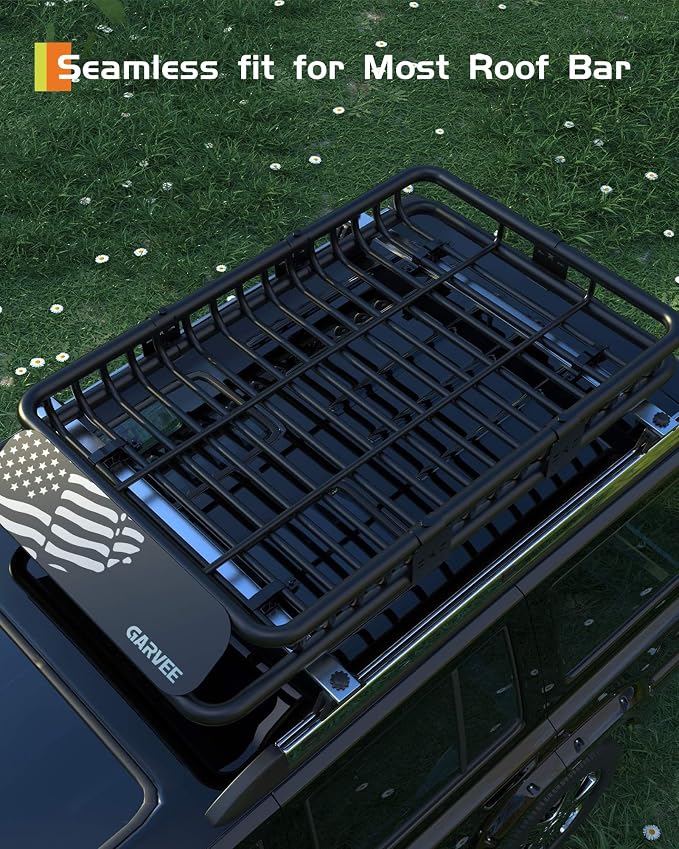 46" x 36" Universal Roof Rack Carrier Basket, 200 Lbs Capacity Car Cargo Rack - Image 7