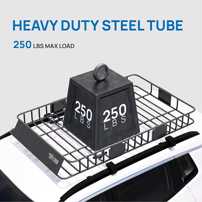 Bonnlo 250lbs Extendable Rooftop Cargo Carrier, 64×39×6inch Universal Roof Rack - Image 2