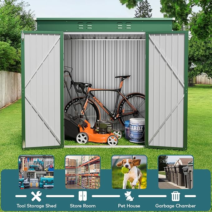Gizoon 6' x 4' Outdoor Storage Shed - Image 5