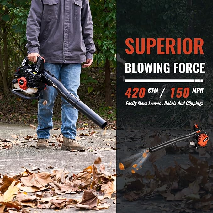 25CC Gas Leaf Blower 420-CFM, 2 Cycle Handheld Leaf Blower - Image 4