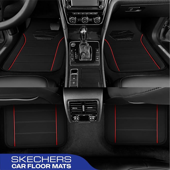 Skechers Memory Foam Car Mats, Leather Piping Floor Mats - Image 3