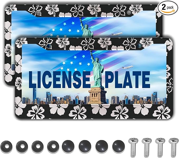 Automotive Exterior Accessories Black and White License Plate Frames Beautiful by Unknown