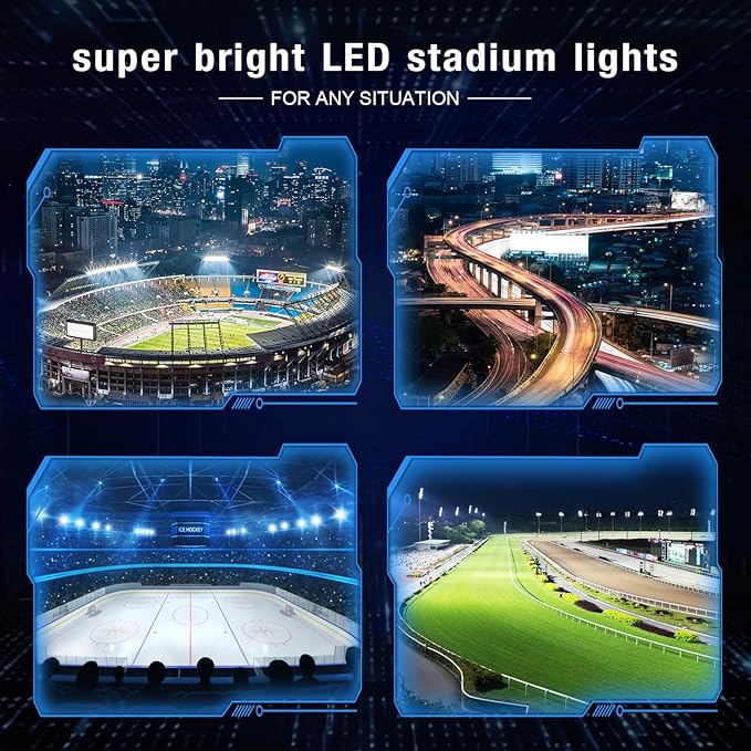 800W Outdoor LED Stadium Lights, Heavy Duty Round Floodlight Super Bright - Image 4