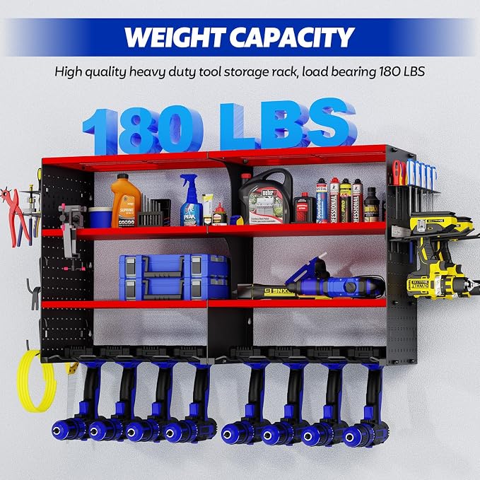 FAHKNS Power Tool Organizer Wall Mount, 4 Layer Heavy Duty Metal Tool Storage - Image 3