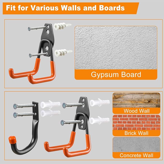 LANDNEOO Garage Hooks, Heavy Wall Mount Duty Hooks - Image 5