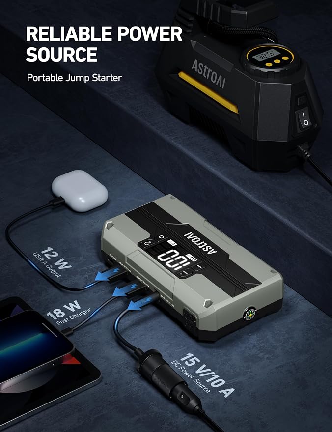 AstroAI T8 Car Battery Jump Starter, 2500A 8-in-1 Jump Box - Image 5
