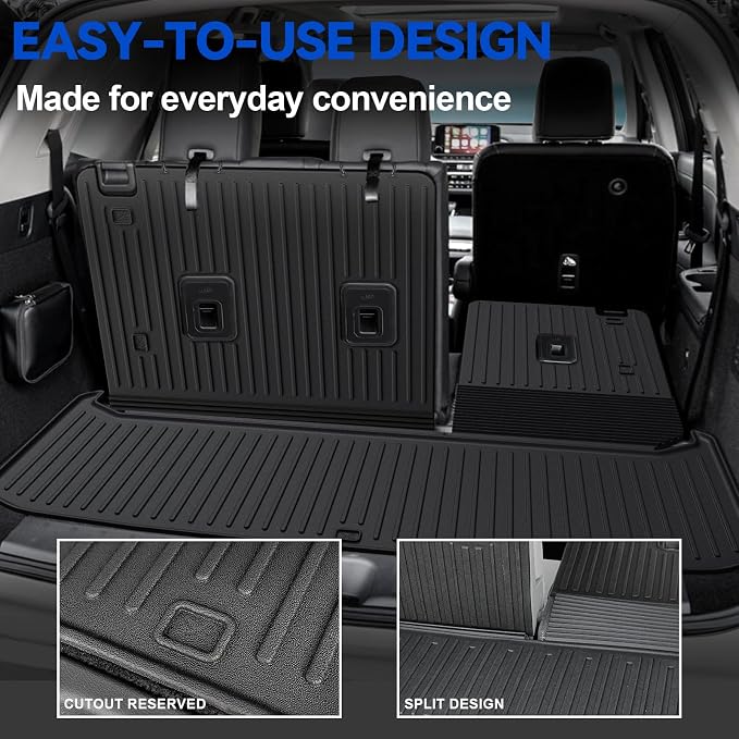 Floor Mats Set for 2022-2025 Nissan Pathfinder 7/8 Seats Accessories, Full - Image 7