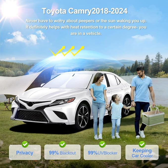 6pcs Car Window Shades for Toyota Camry 2018-2024 Accessories, Windshield Side - Image 2