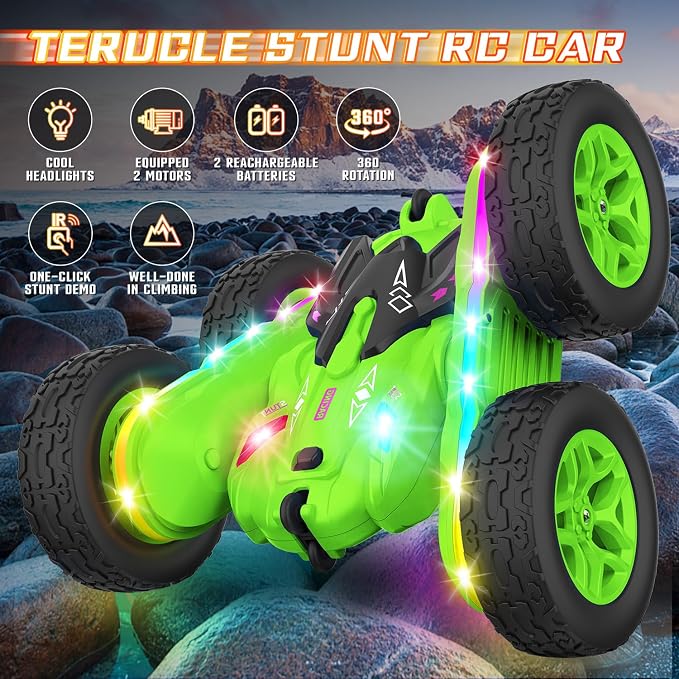 Remote Control Car, Rc Cars Stunt RC Car Toys Upgraded Strip Lights and - Image 3