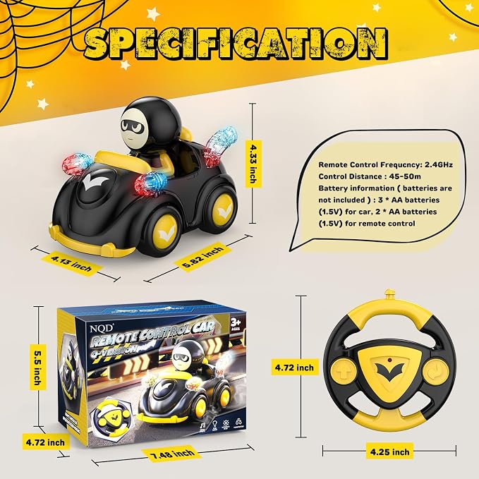 NQD Bat Remote Control Car for Toddlers, RC Cars - Image 8