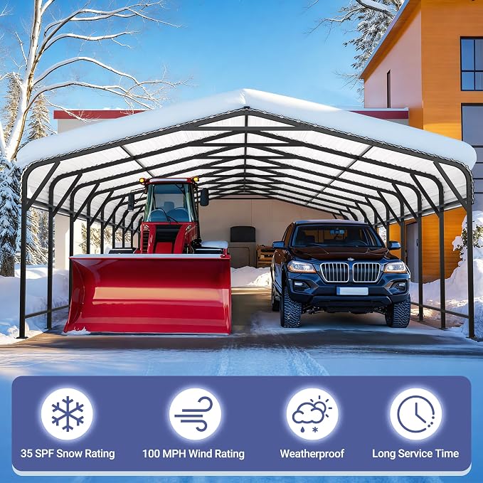 Polar Aurora 20x30 FT Metal Carport - Image 7