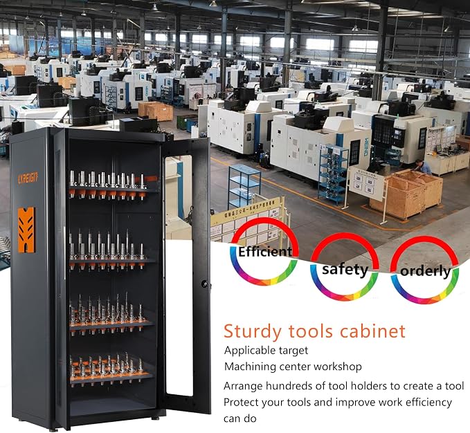 Large Capacity Tool Storage Cabinet, CNC Tool Holder Station Rack - Image 3