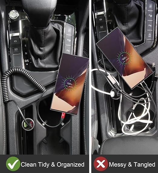 Coiled USB A to USB C Cable for Car 6FT 2Pack USB C Charger Cable Fast Charging - Image 5