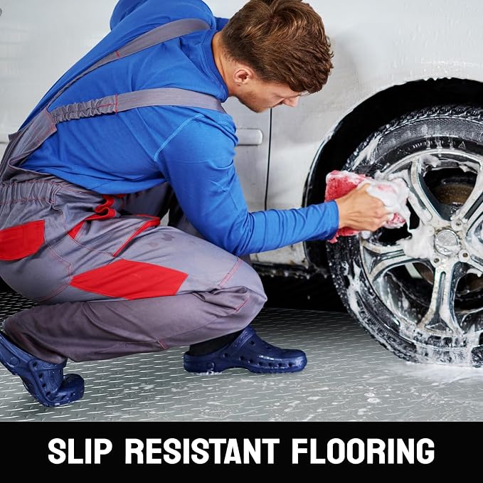 TUFFIOM 4x8 FT Garage Floor Mat, Thickened Diamond Plate PVC Garage Mats - Image 6