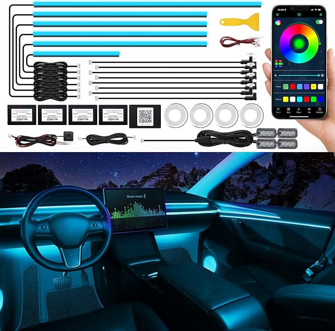 Acrylic Interior Car LED Strip Light by MAODANER