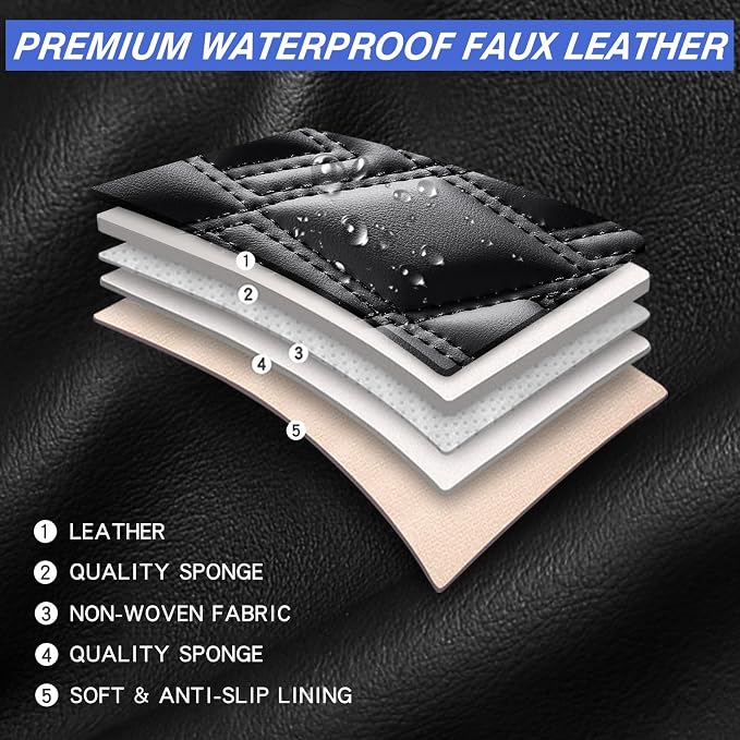 Car Seat Covers Full Set, Leather Seat Covers - Image 4