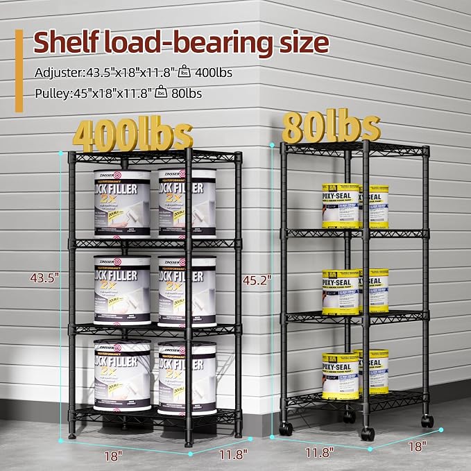 SINGAYE 4 Small Wire Shelves Kitchen Pantry Close Home Organizers and Storage - Image 3