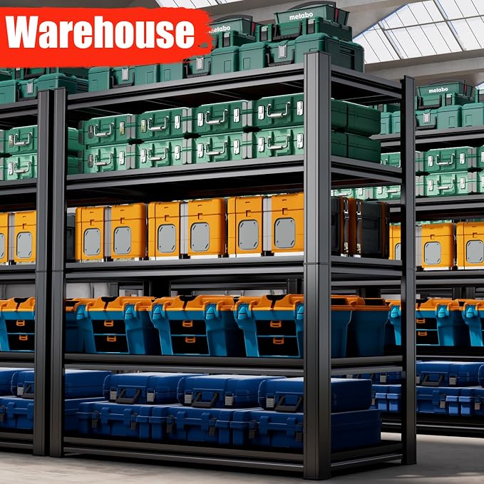 78''H Garage Storage Shelves Heavy Duty 3500 LBS Capacity Metal Garage Shelving - Image 9