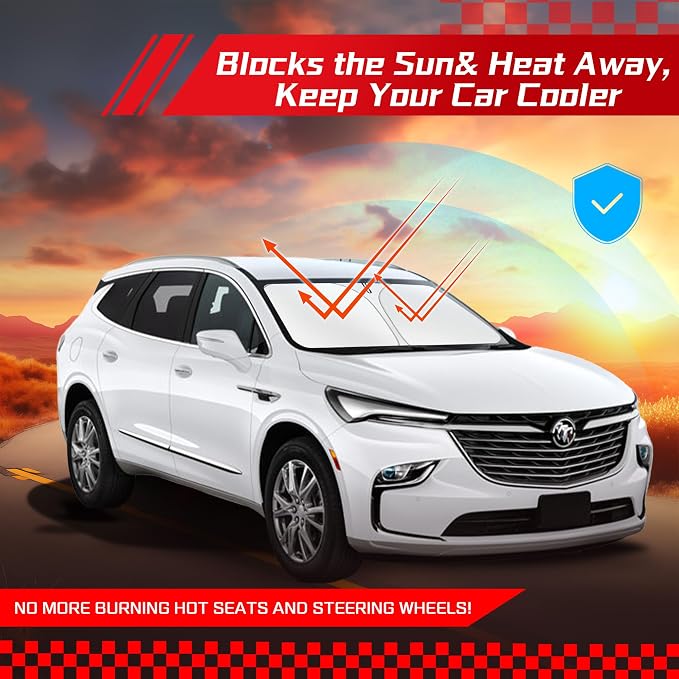 ARISMOTOR Windshield Sun Shade for Buick Enclave 2018-2024, Custom Fit Foldable - Image 7