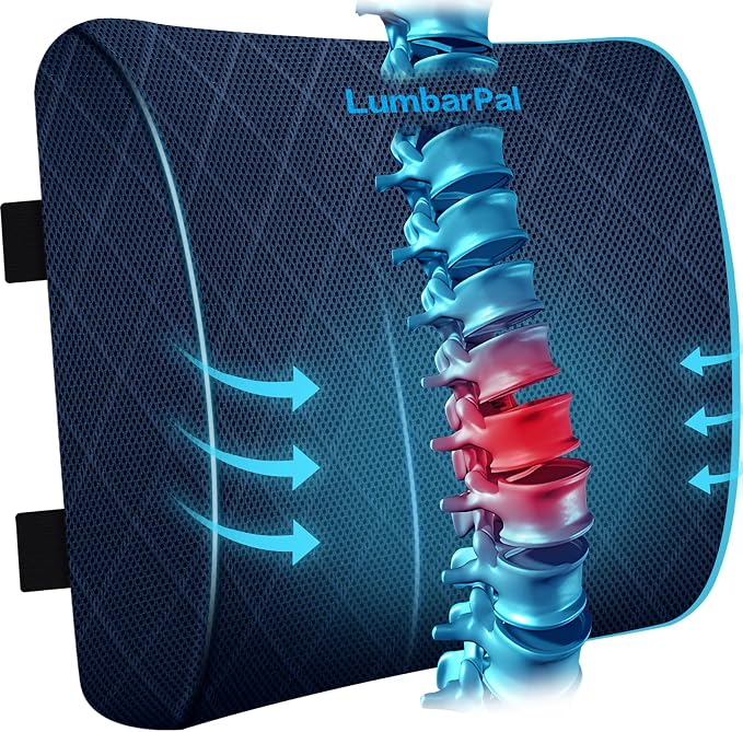 Lumbar Support Pillow for Office Chair Back Support Lumbar Pillow for Car by TushGuard
