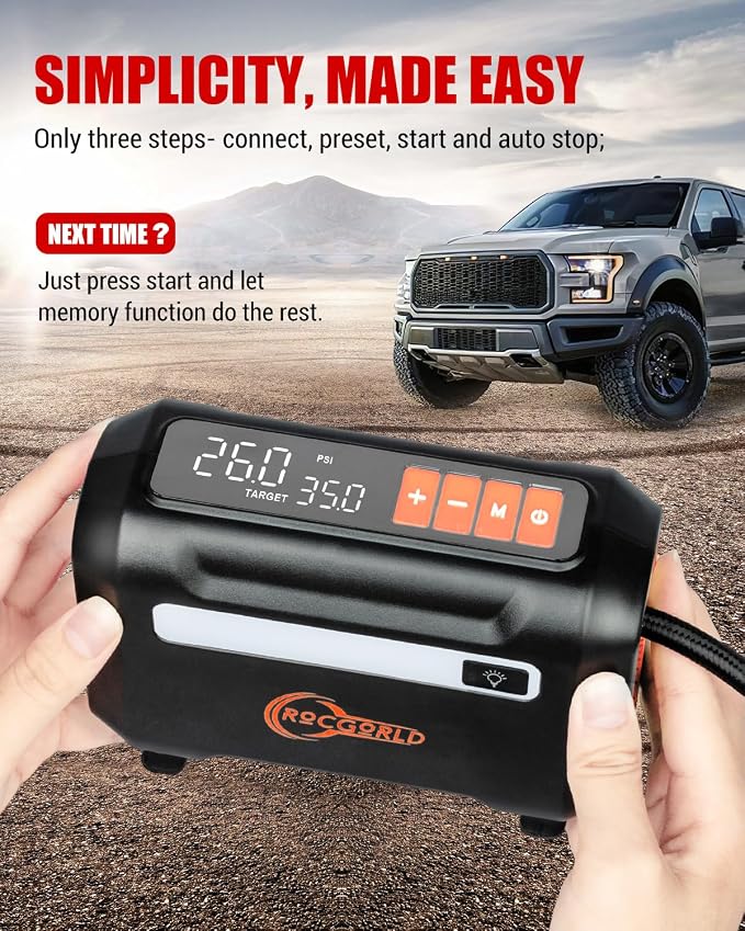 R8 Tire Inflator Portable Air Compressor, DC 12V Air Compressor - Image 4