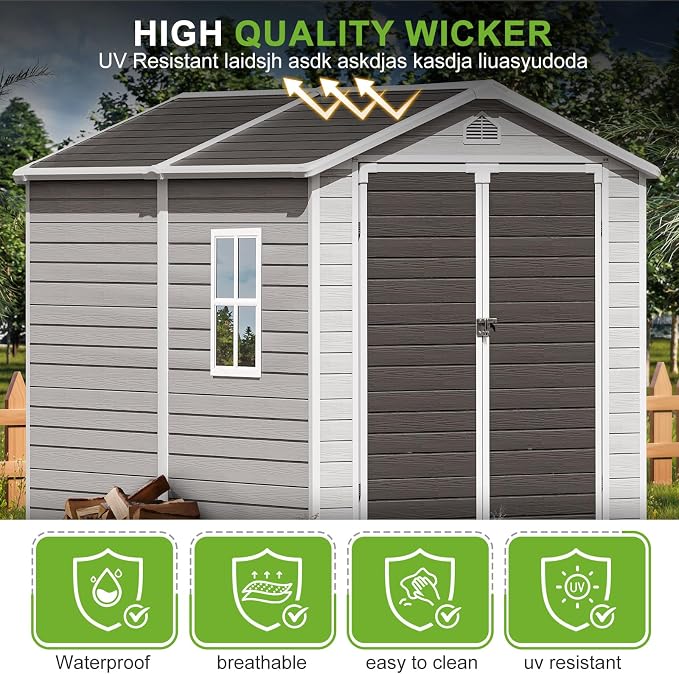 Plastic Sheds 6x8 Shed Resin Outdoor Storage - Image 3