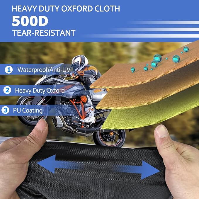 STARTWO Motorcycle Covers with Side Box Waterproof Outdoor - Image 4