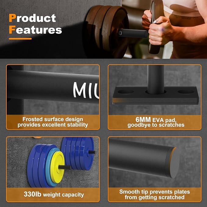 Weight Plate Holder, Wall Mounted Weight Rack Storage - Image 4
