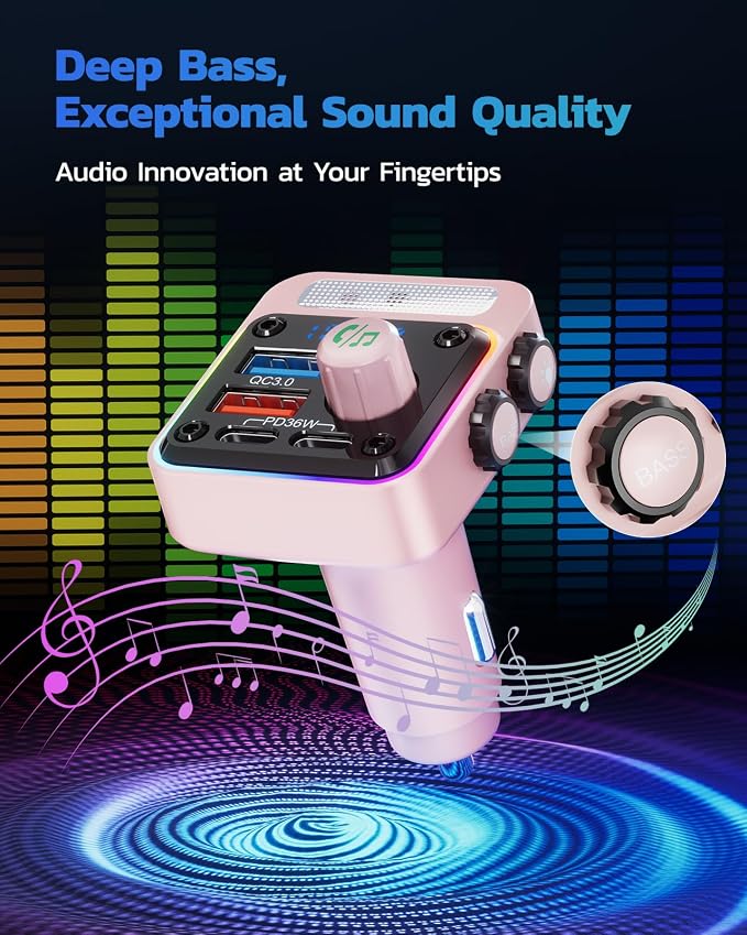 Nulaxy 54W Bluetooth 5.3 Car Adapter - Image 4