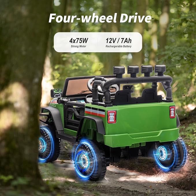 4WD Kids Ride on Car Truck, 12V 7Ah Kids Electric Vehicles Car Ride on Toy - Image 4