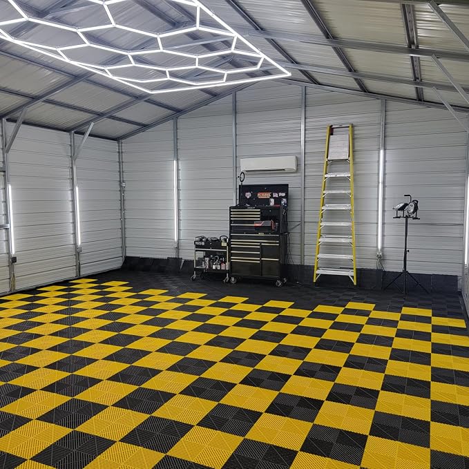 15.7"x15.7" Garage Flooring Tiles, Non-Slip Interlocking Plastic Garage Floor - Image 5
