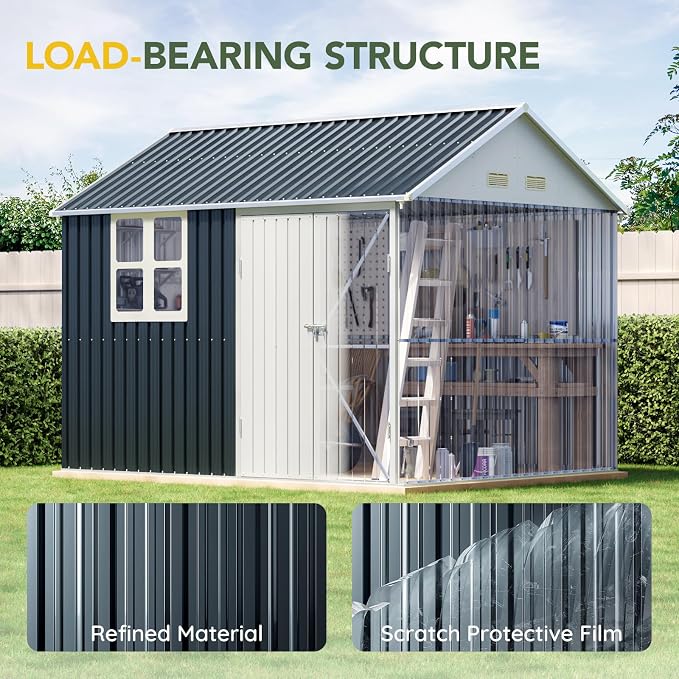 Breezz 8X10FT Outdoor Steel Storage Shed - Image 7