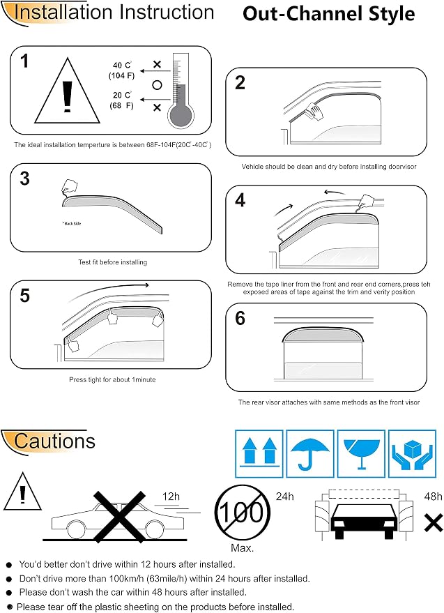 Side Window Deflector Visor Rain Guard - Image 8