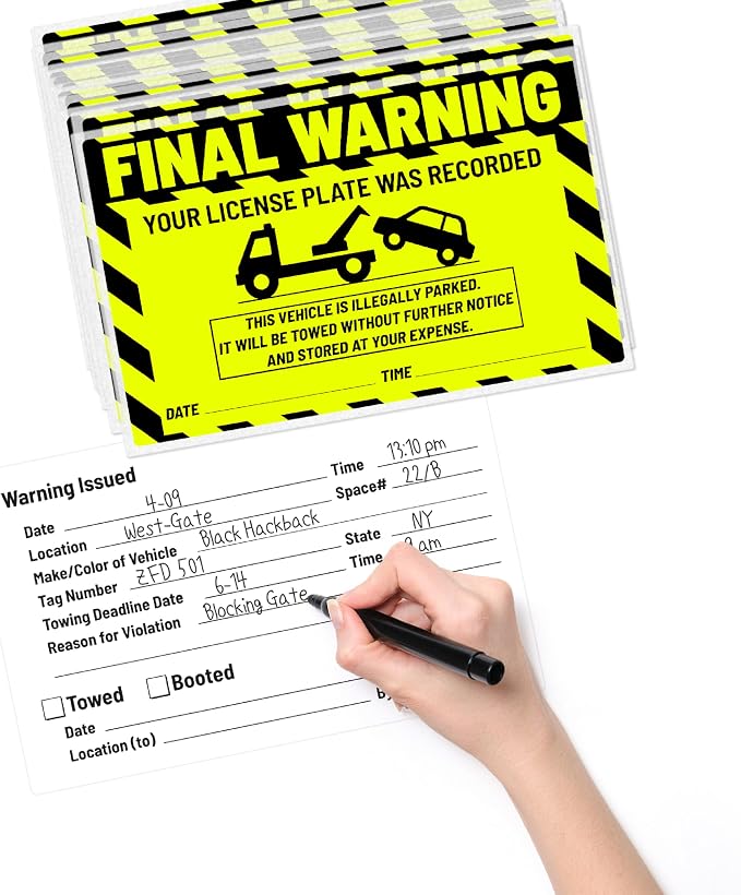 easykart labels 50 Parking Violation Notice Parking Violation Stickers Tow - Image 4