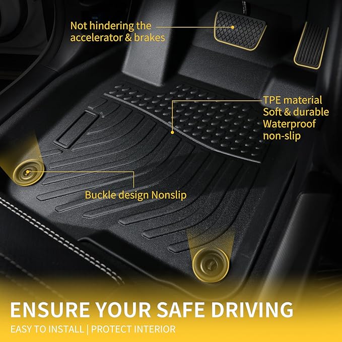 GINOWY-Floor Mats for Nissan Pathfinder 8 Passenger 2022-2024 2025 & Infiniti - Image 3