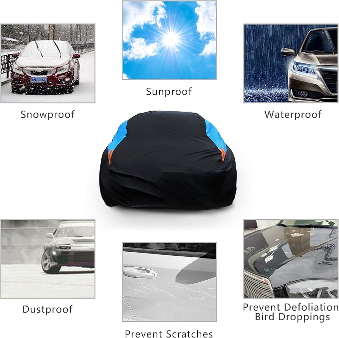 MORNYRAY Waterproof Car Cover All Weather Snowproof UV Protection Windproof - Image 6